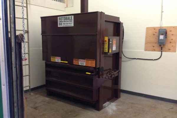 vertical cardboard baler from Rotobale Compaction