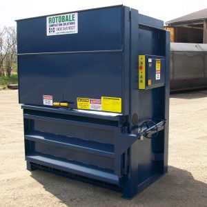 vertical cardboard baler from Rotobale Compaction