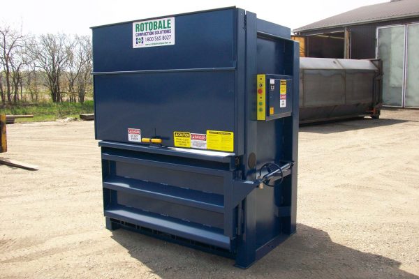 vertical cardboard baler from Rotobale Compaction