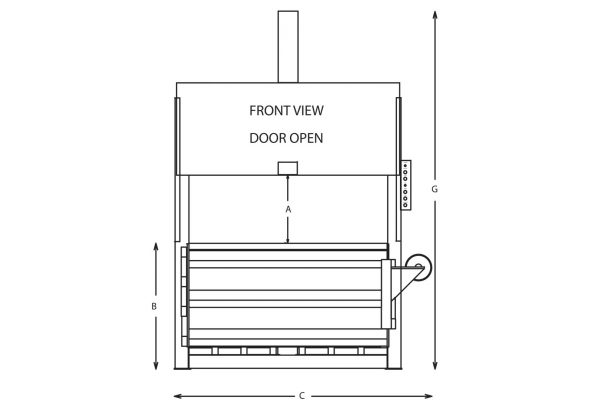 vertical baler drawing sheet front